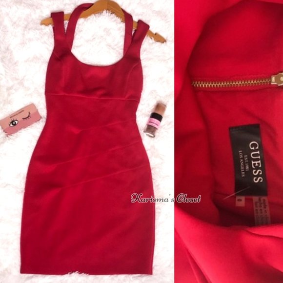 GUESS Empire Waist Halter Bodycon Dress - Picture 4 of 5